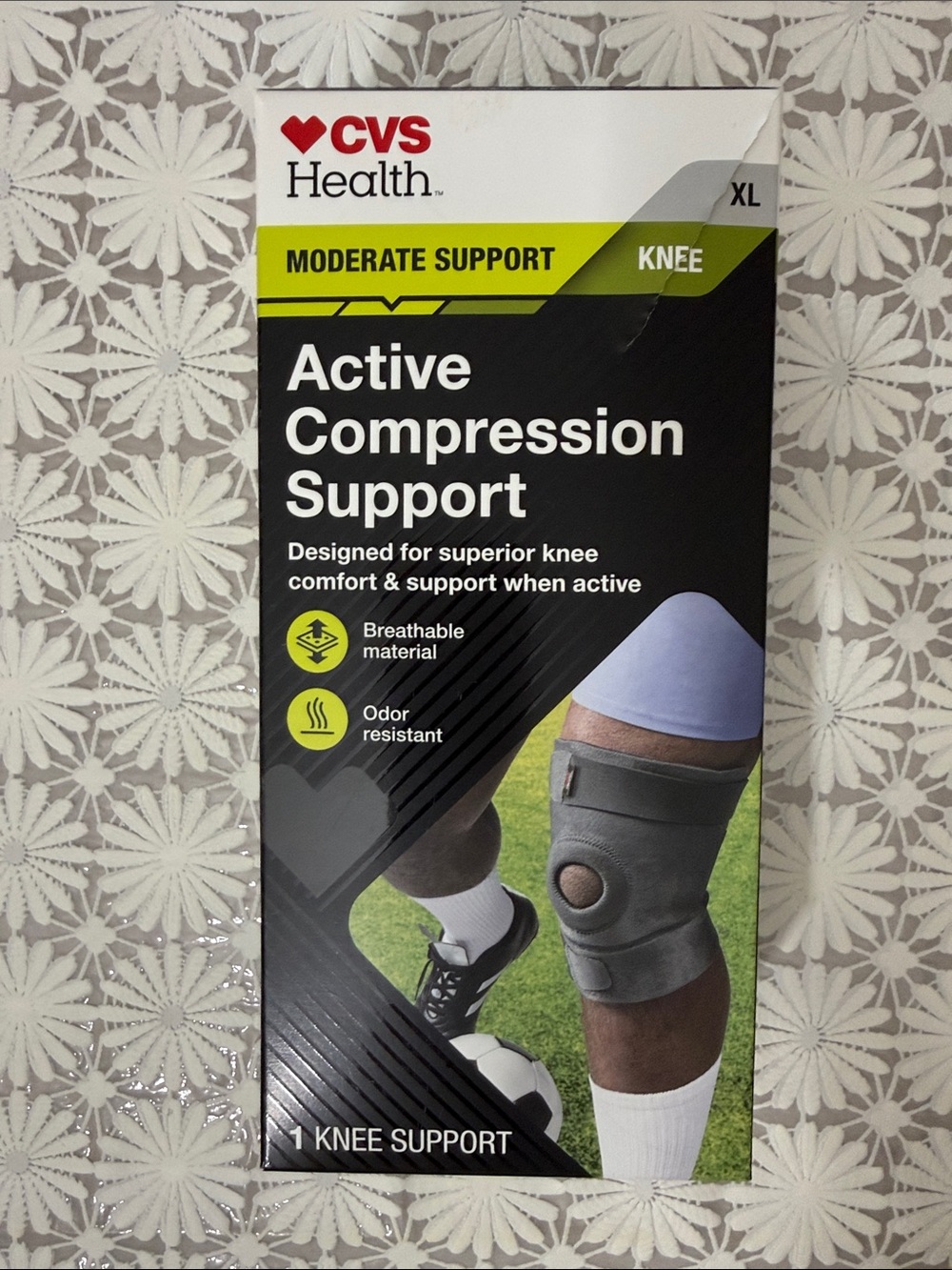 Adjustable Black Knee Brace Support active compression support